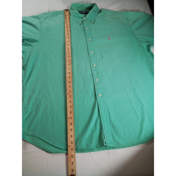 Men's Ralph Lauren Pastel Green Button-up Shirt Size XXL‎ Small Spots - Picture 11 of 12